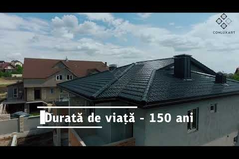 Casa acoperită cu Țiglă ceramică CREATON, model Rapido negru luci